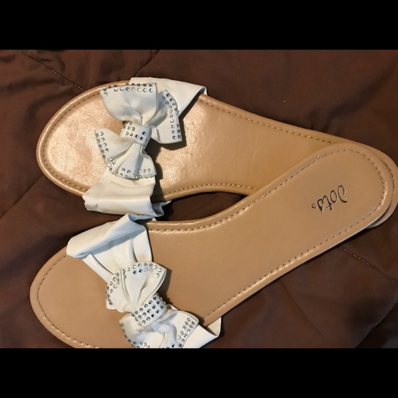 white diamond flip flops